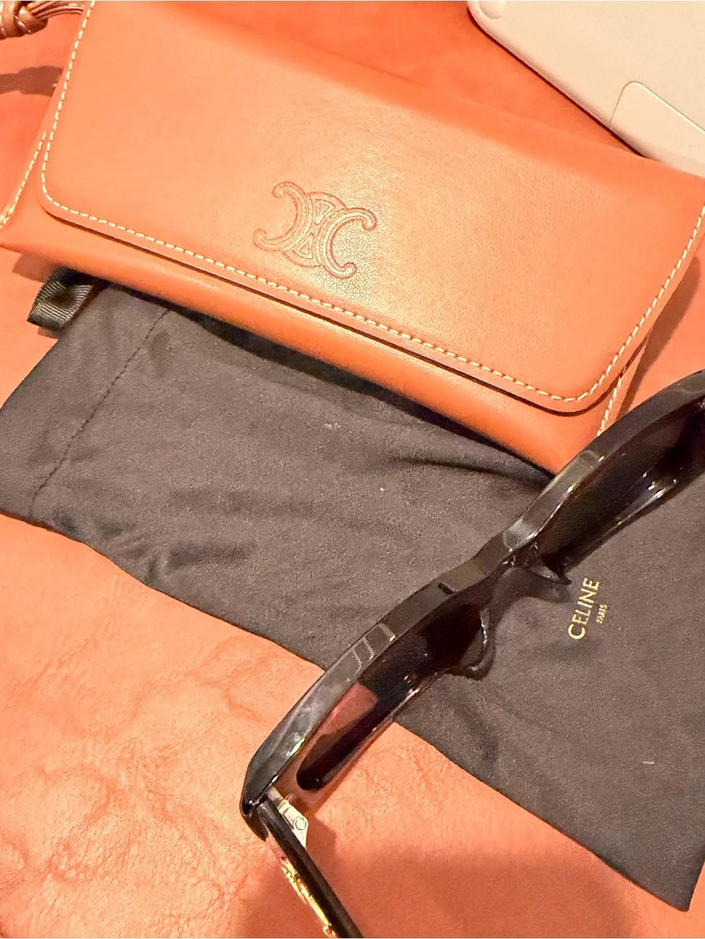 Celine Triomphe XL 01 Tortoiseshell Logo Sunglasses